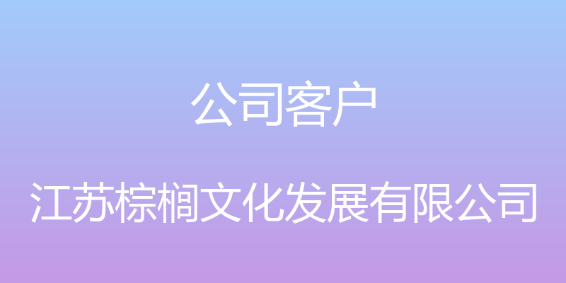 公司客户 - 江苏棕榈文化发展有限公司